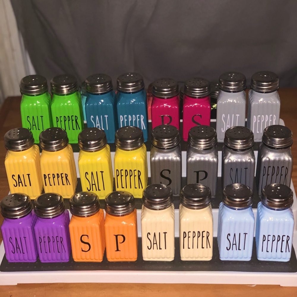 Hand Painted Glass Salt and Pepper Shakers